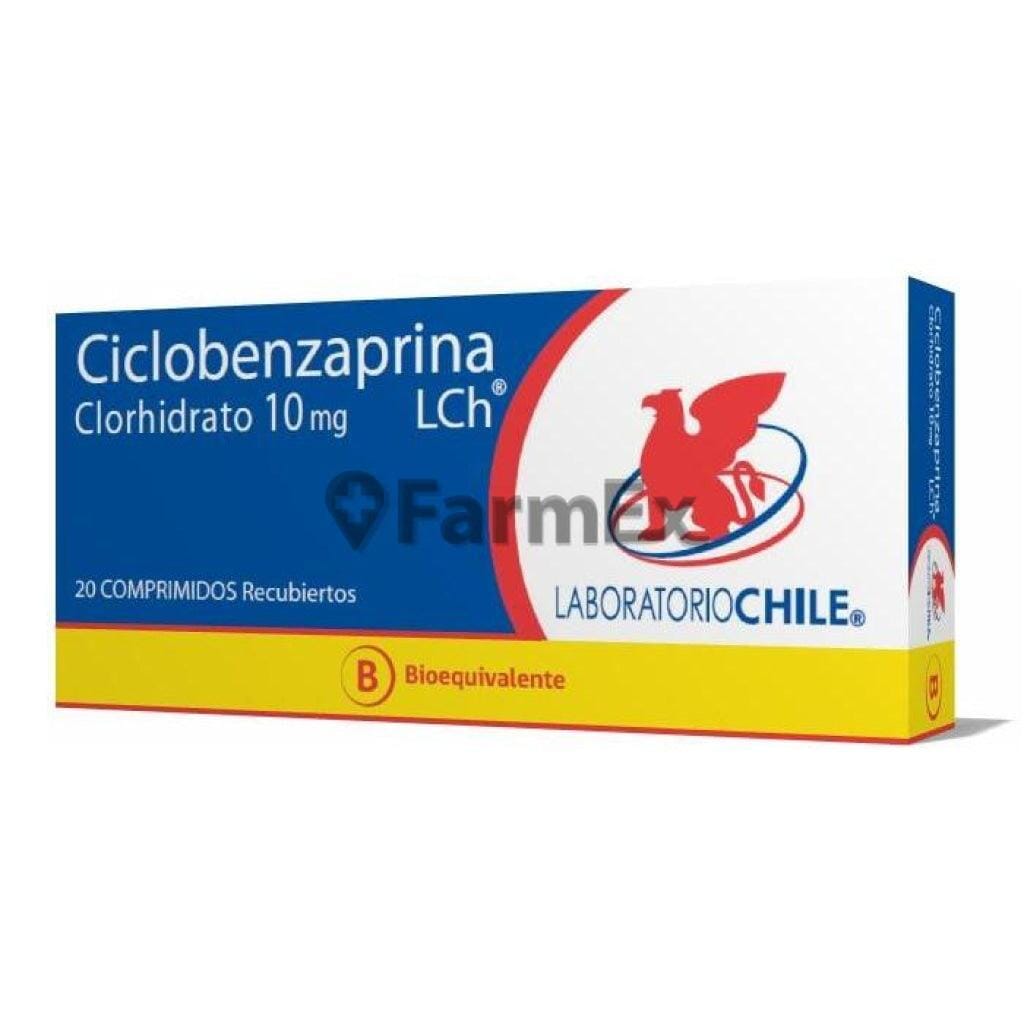 Ciclobenzaprina 10 mg x 20 comprimidos Farmex-Pluxee-Persistente